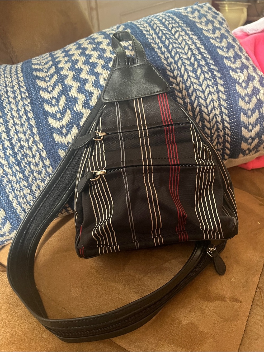 Vintage Villager by Liz Claiborne Plaid Triangle Bag Zip Mini Backpack